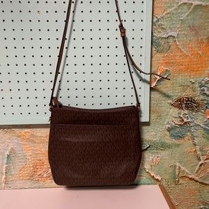 Michael Kors Messenger Women's Jet Set Travel Large Brown Leather Cross Body Bag